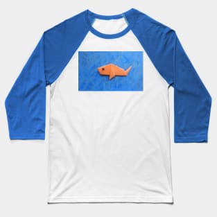 Orange origami fish Baseball T-Shirt